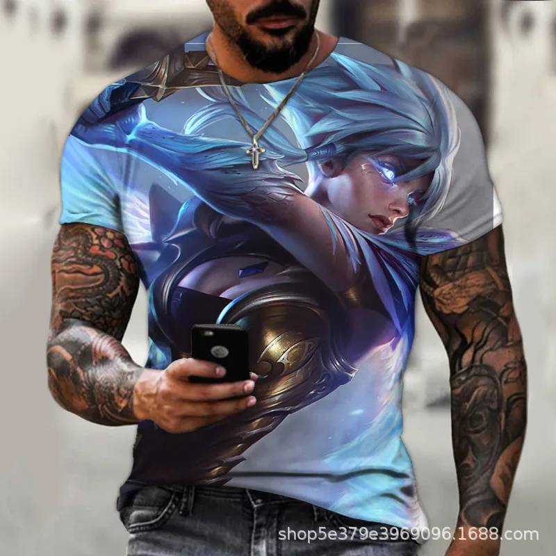 2025, neues, meistverkauftes Herren-T-Shirt League of Legends mit Digitaldruck in Übergröße.