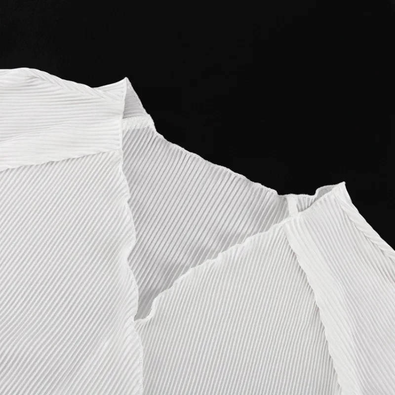 Damen Französisches Wickel-Maxikleid Plissiertes Gürtelkleid mit Schlitz Elegantes Lässiges Abaya-Gewand Langes Kleid Urlaubskleidung Kimono-Kleid – Detail 6
