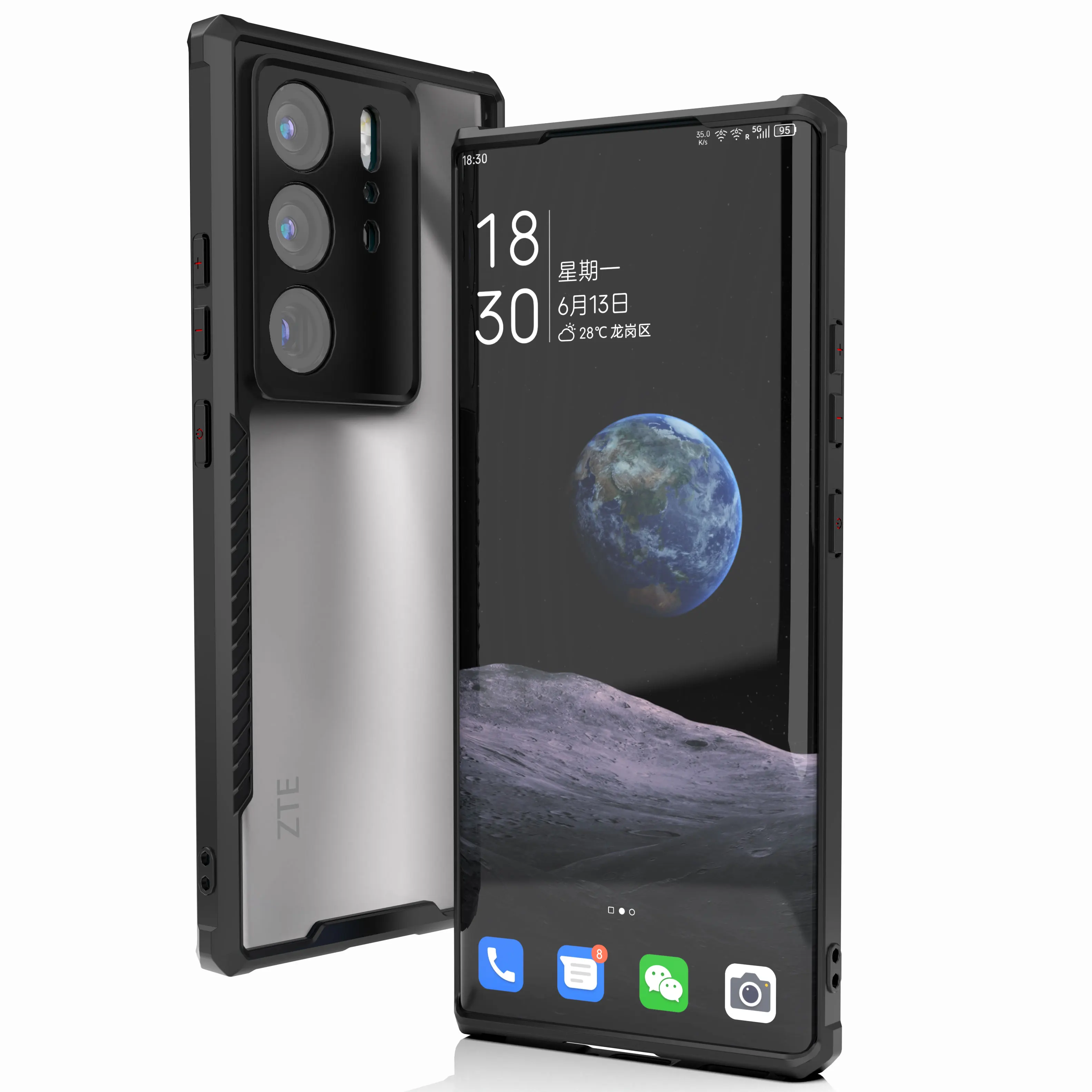 진짜 순수 탄소 섬유 케이스 ZTE Axon 40 ultra 울트라 오리지널 공식 디자인 아라미드 섬유 커버, ZTE Axon 40 ultra 프로 울트라 5G 케이스