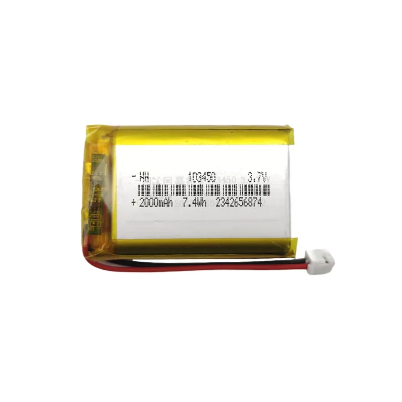 3.7V 2000mAh 103450 Lipo Polymer Lithium Rechargeable Battery for DVD Recorder Headset E-book Camera MP3 GPS Navigator
