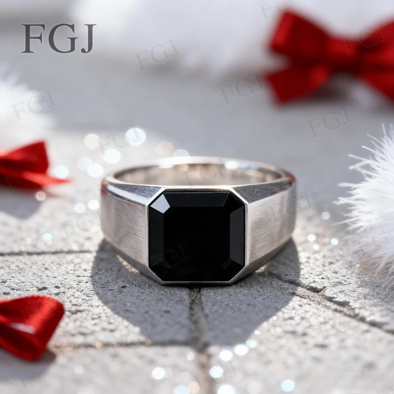 Newest Custom Asscher Ring 925 Sterling Silver 10x10mm Moissanite/Ruby/Sapphire/Columbia for Women Christmas Party Jewelry Gifts