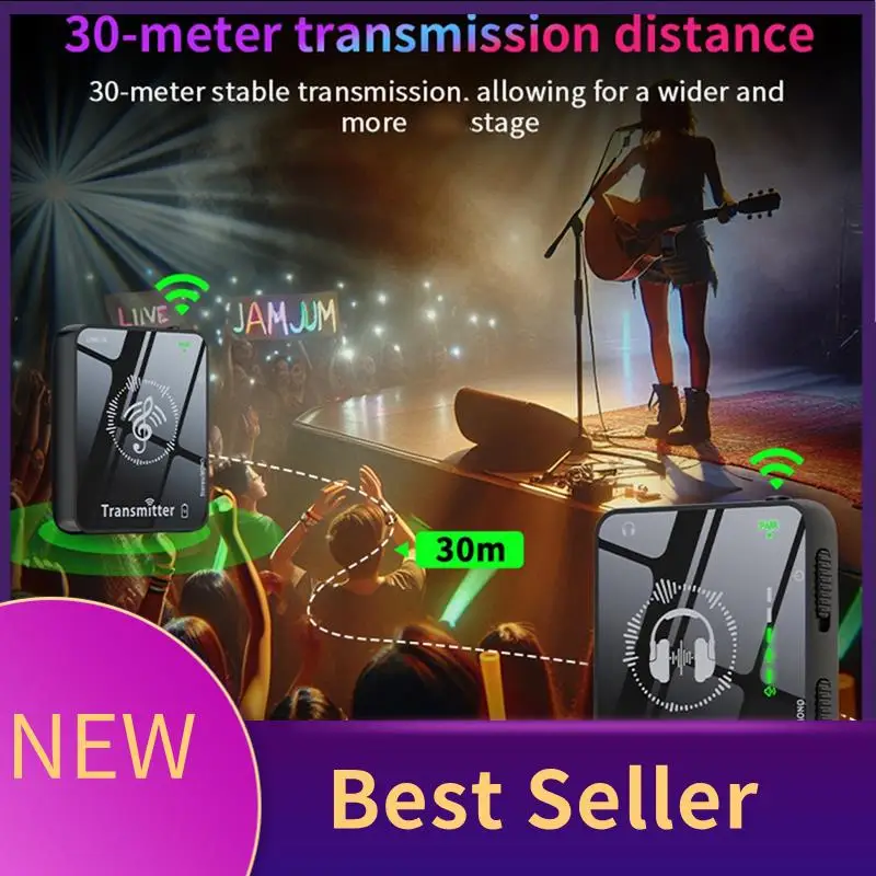 M07K-New 2.4Ghz Wireless Earphone Monitor Transmission System Support Mono/Stereo Rechargeable Transmitter And Receiver