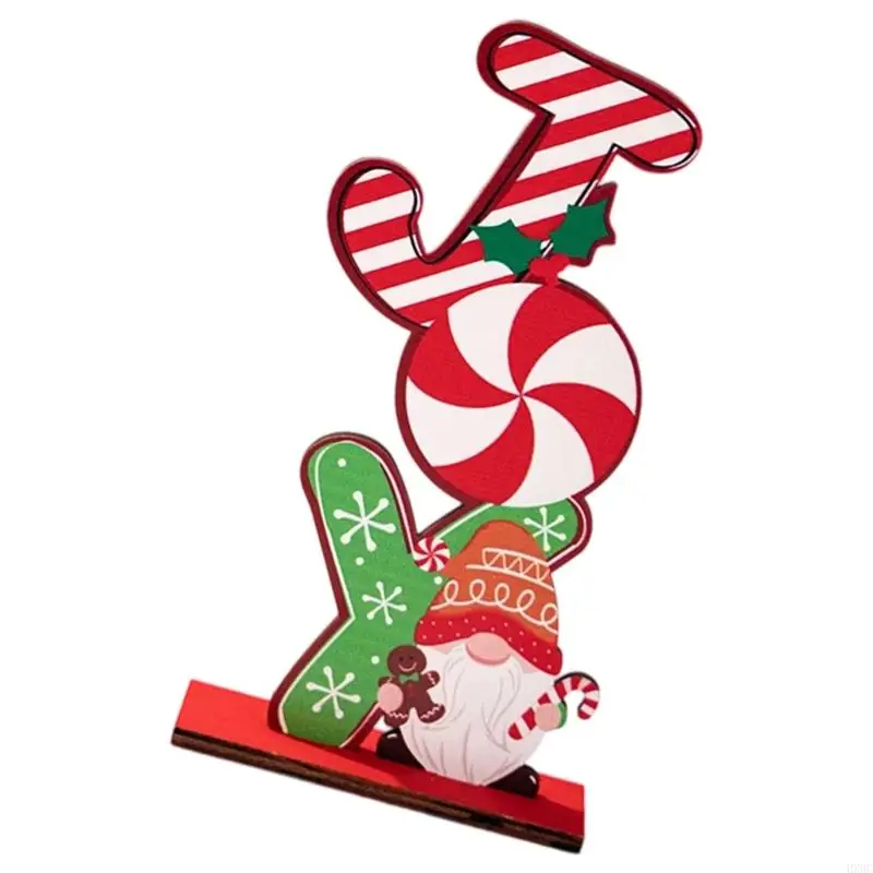 Painted Wooden Christmas Figurines Rudolph And Gingerbreads Man Home Office Decors HX6C