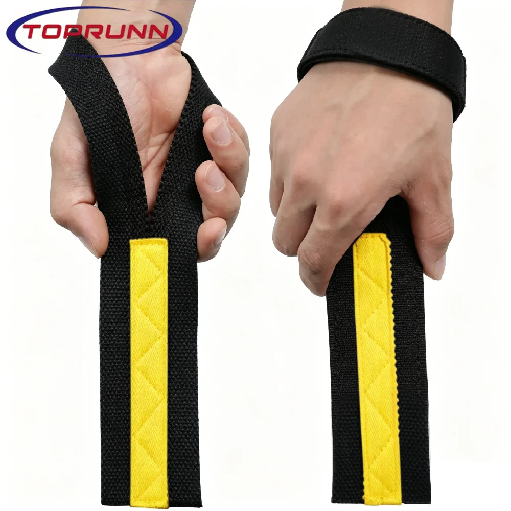 1Pair Lifting Wrist Straps, Padded Weight Lifting Hand Wraps for Powerlifting, Deadlift, High Pull, Cross Training, Pull Ups
