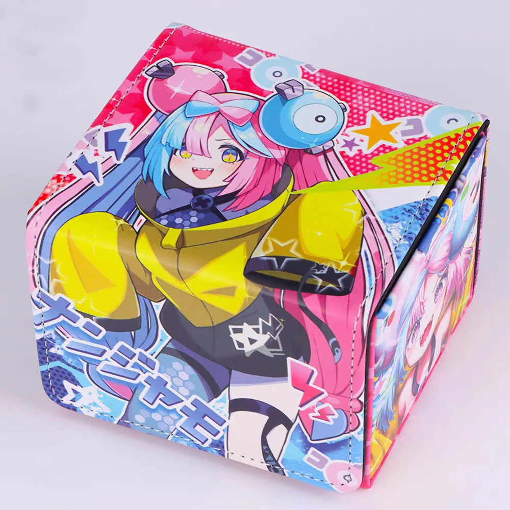 

Yugioh OCG PTCG Trading Card Deck Box Holder Card Anime Girl Lono Figures Protector Case Pu Leather Storage Collection Box