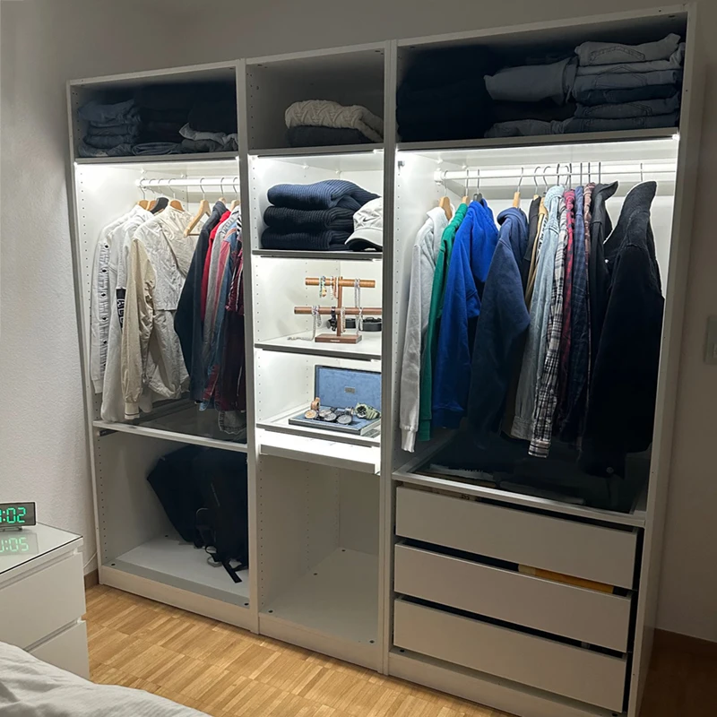 Tira LED para dentro oblíquo feixe, superfície montada, armário, armário, estante, escondido Prateleira Board Luz, DC 12V, ângulo de 45 graus