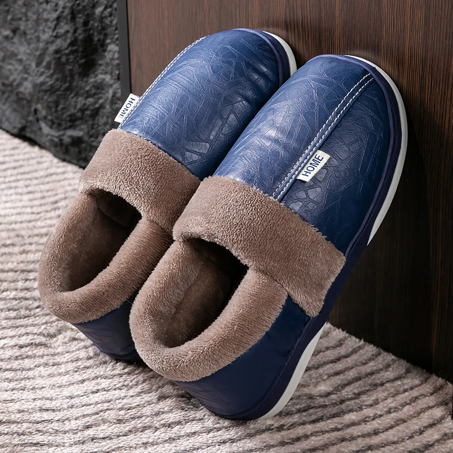 

Pmoiste Furry ботинки из искусственной кожи, мужские удобные мягкие теплые дизайнерские непромокаемые туфли для гостиной, зимняя женская домашняя обувь высокого качества