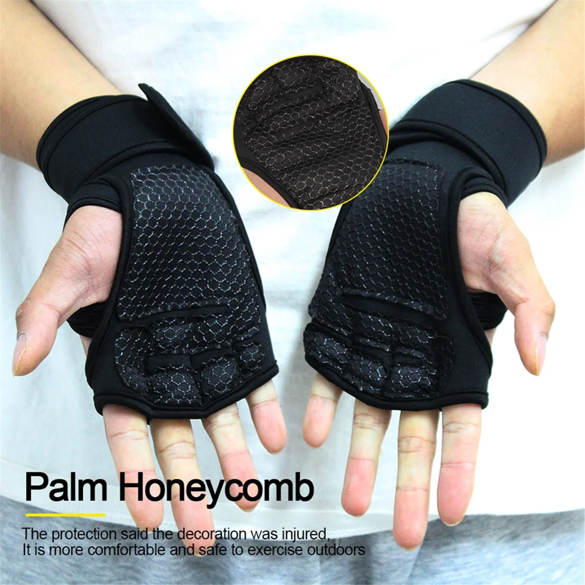 A43MM XL Training Sport Gloves for Men Women Workout Gloves Fitness Body Building Weightlifting Gym Hand Wrist Gloves Black A
