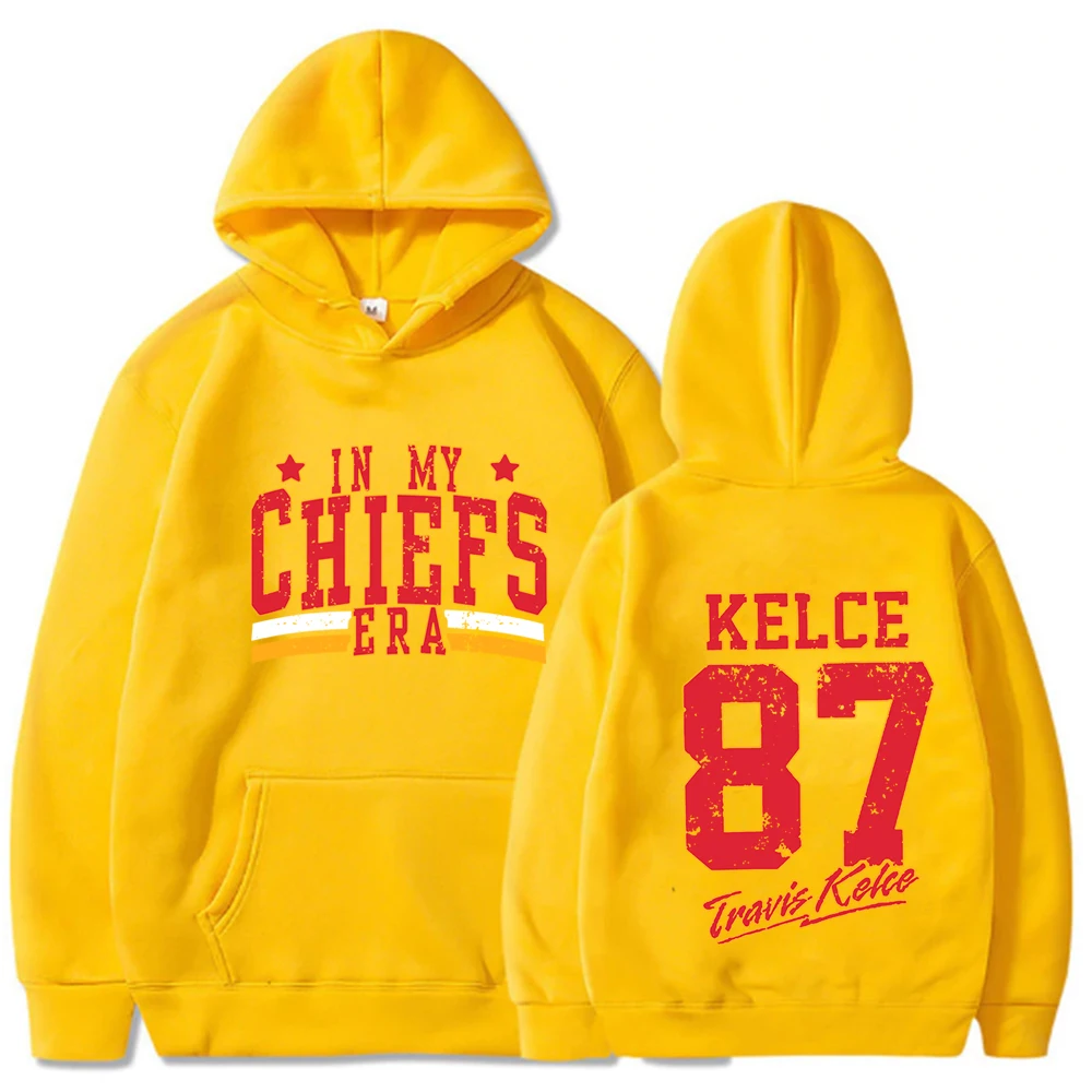 เสื้อยืดเรโทร in my Chiefs ERA เสื้อยืด kelce 87อเมริกาเสื้อโค้ทสตรีทแบบสวมหัว