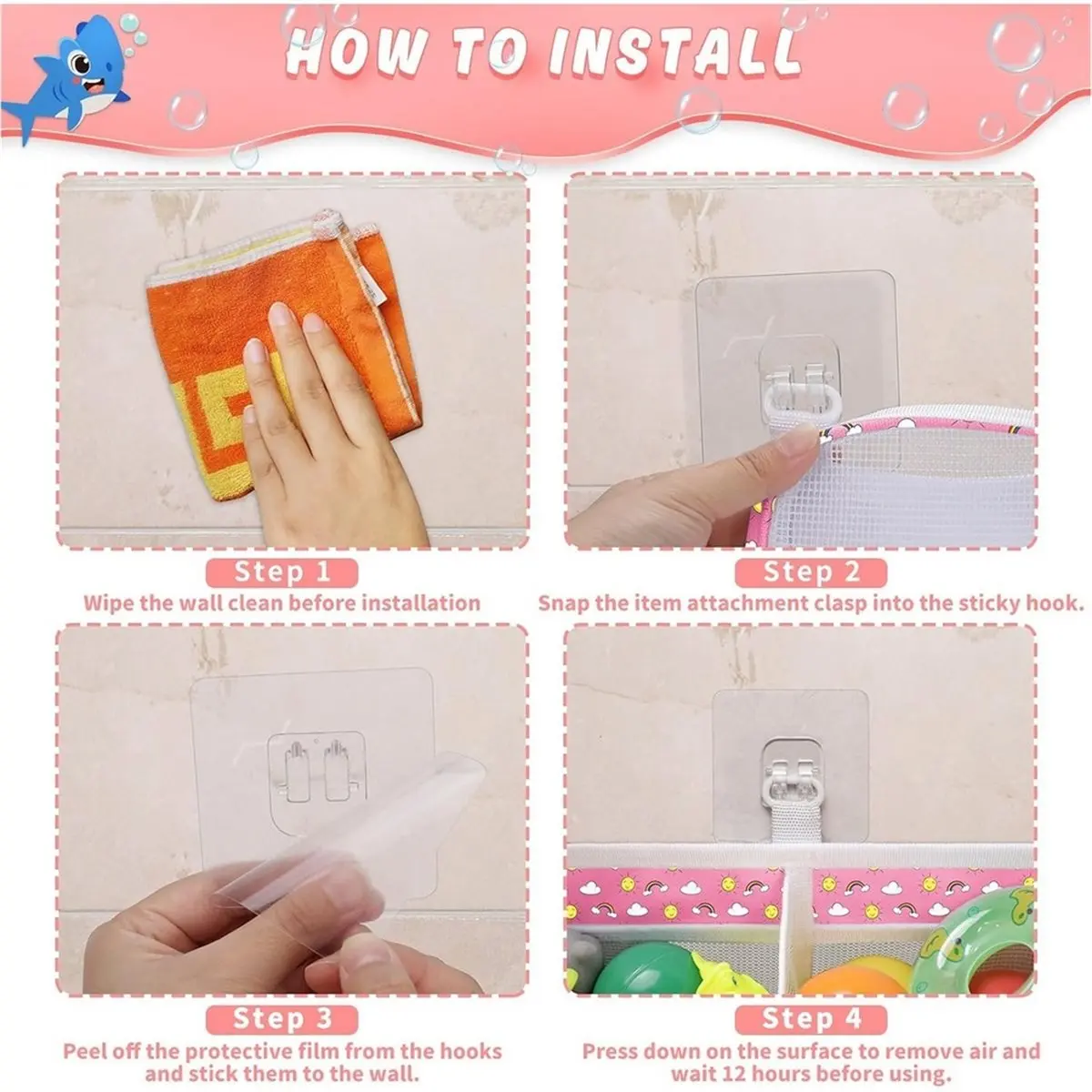 update. 3 Compartment Horizontal Large Openings Bath Toy Organizer for Tub,Capacity Upgrade Bath Toy Storage,Bathtub Toy Holder