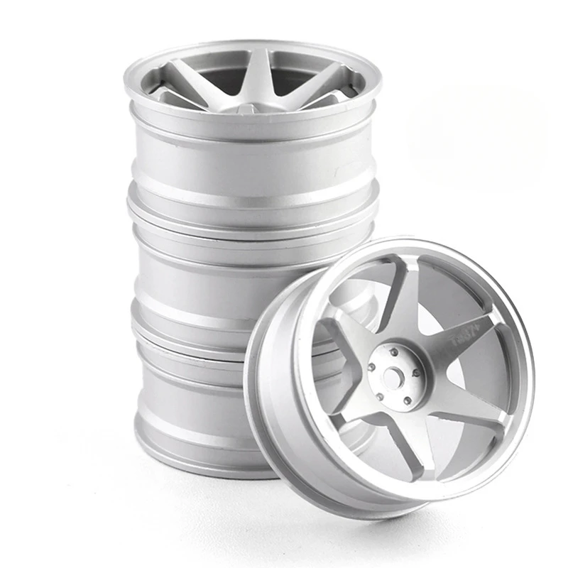 4Pcs 1/10 RC On-Road Drift Racing Car 52mm Metal Wheel Rim Wheel Hubs for Tamiya Kyosho HSP HPI Sakura Trxs