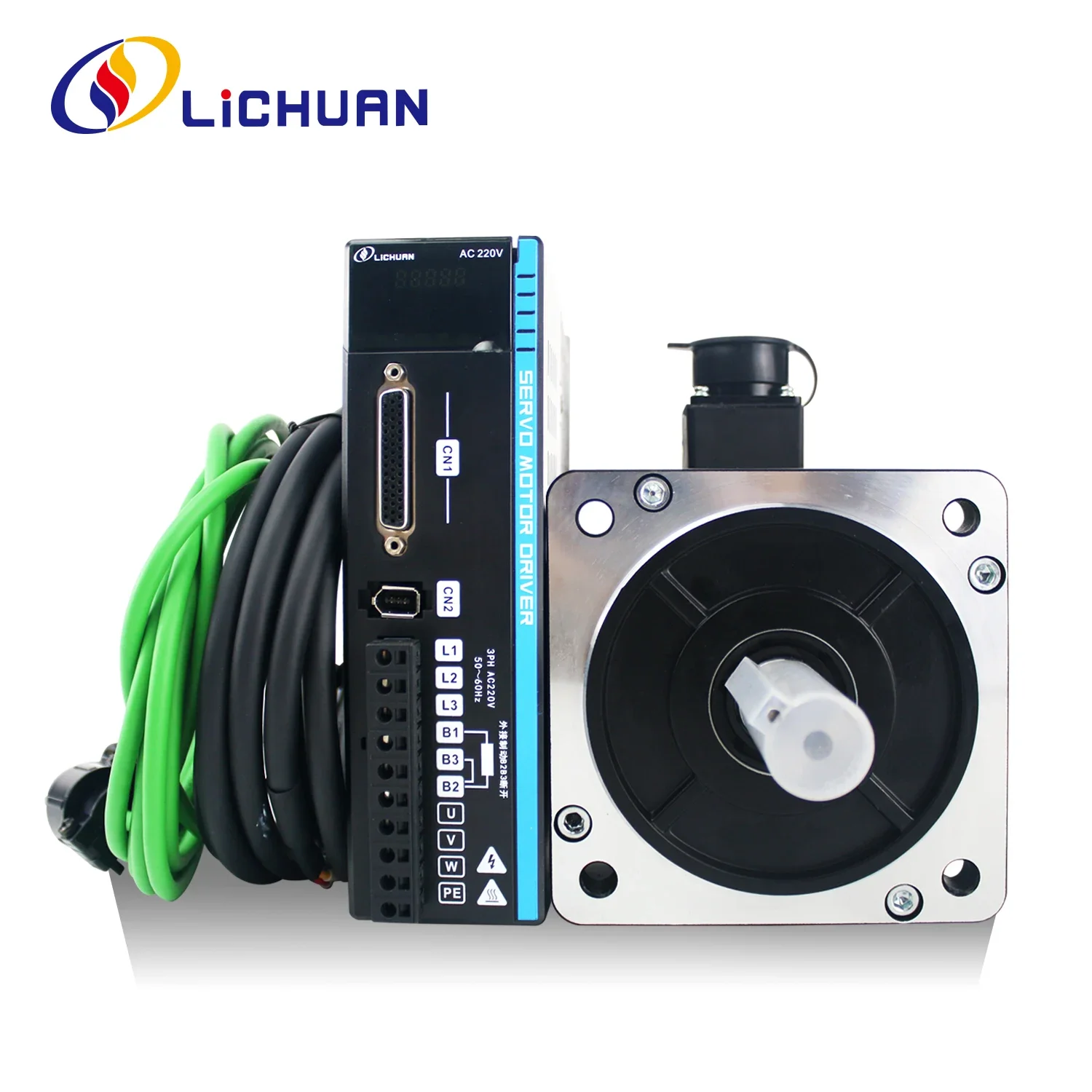 

Lichuan 220V 2500RPM IP66 13.5A 15N.m Servo Motor AC Driver Kit A5 Series 3.8KW AC Servo Motor Drivers Kit for Automated Machine