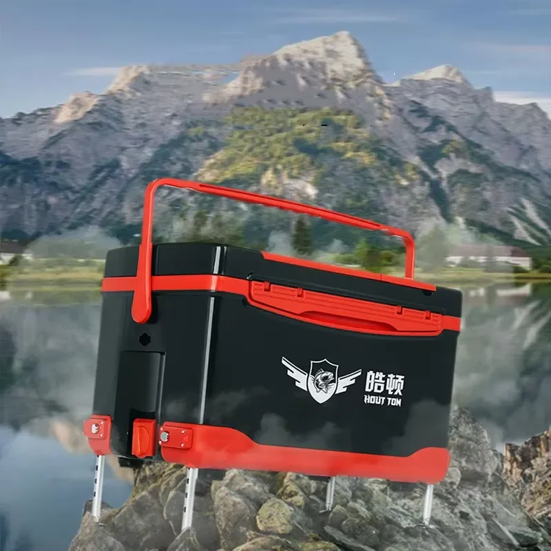 Multifunction Fishing Cooler Tackle Boxes Portable Fishing Life Box Seat Wheel NEW 3+7 OEM 32L 5.5kg JIN ABS Lake Highquality view 5