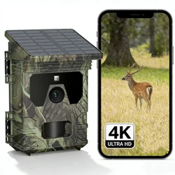 Pannello solare esterno telecamera da caccia monitoraggio automatico a infrarossi trappola per la fauna selvatica Trail Cam 24MP 1296P videoregistratore fotografico