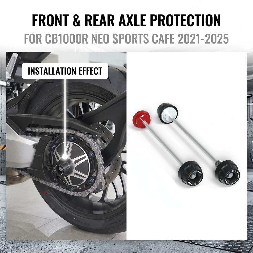 For Honda CB1000R Neo Sports Cafe 2021-2025 Front Rear wheel Spindle Crash Protection