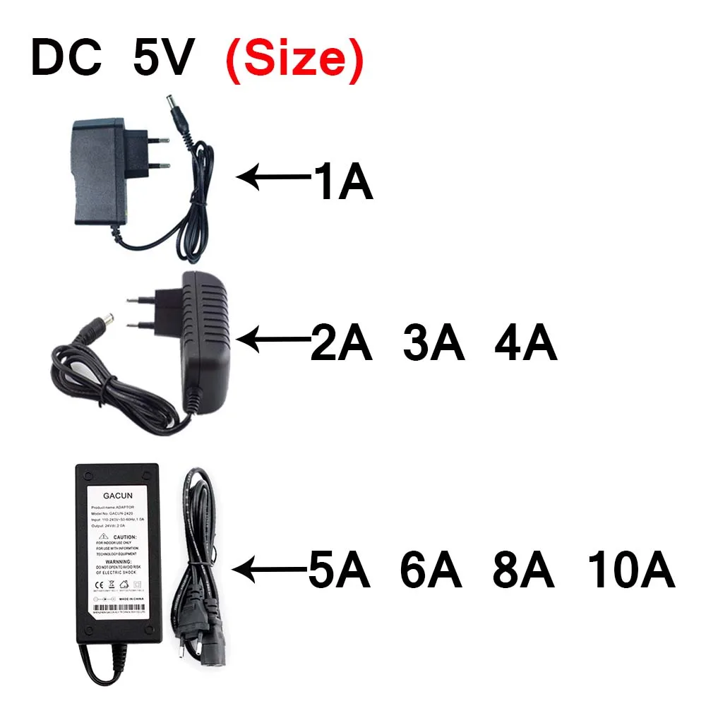 Imagem -03 - Transformador de Iluminação para Luz Led Comutação de Alimentação dc 5v 12v 24v 2.1 mm 5.5 mm ac 110v220v 1a 2a 3a 5a 6a 8a 10a