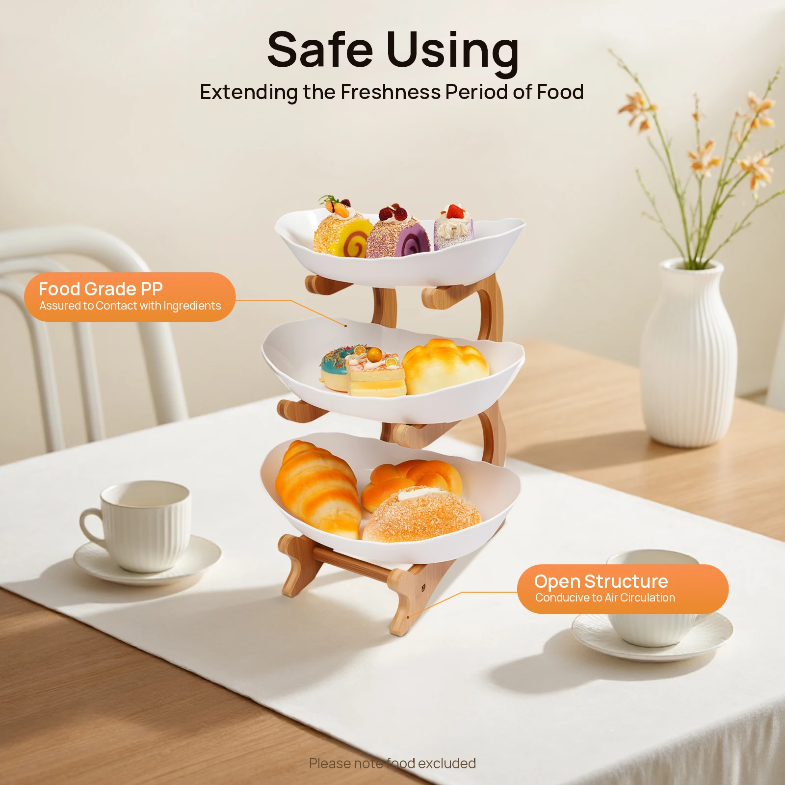 

Kitchen Storage Rack Cake Stands 3-Tier Serving Bowls Snack Dessert Cake Tray Plate Rack for Party Wedding Fruit Bowl