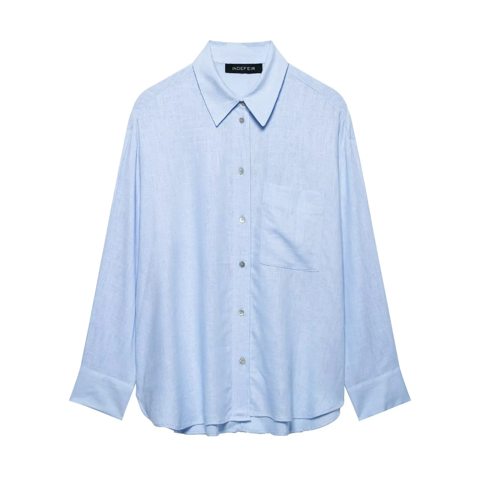 Willshela, camisa holgada de lino a la moda para mujer, cuello de solapa, manga larga, blusa informal elegante para mujer