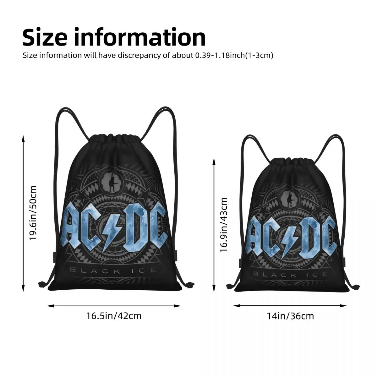 AC DC Heavy Metal กระเป๋าเป้สะพายหลัง Casual กระเป๋าสตางค์แบบพกพา Sundries กระเป๋ากระเป๋าหนังสือสําหรับเดินทางโรงเรียน