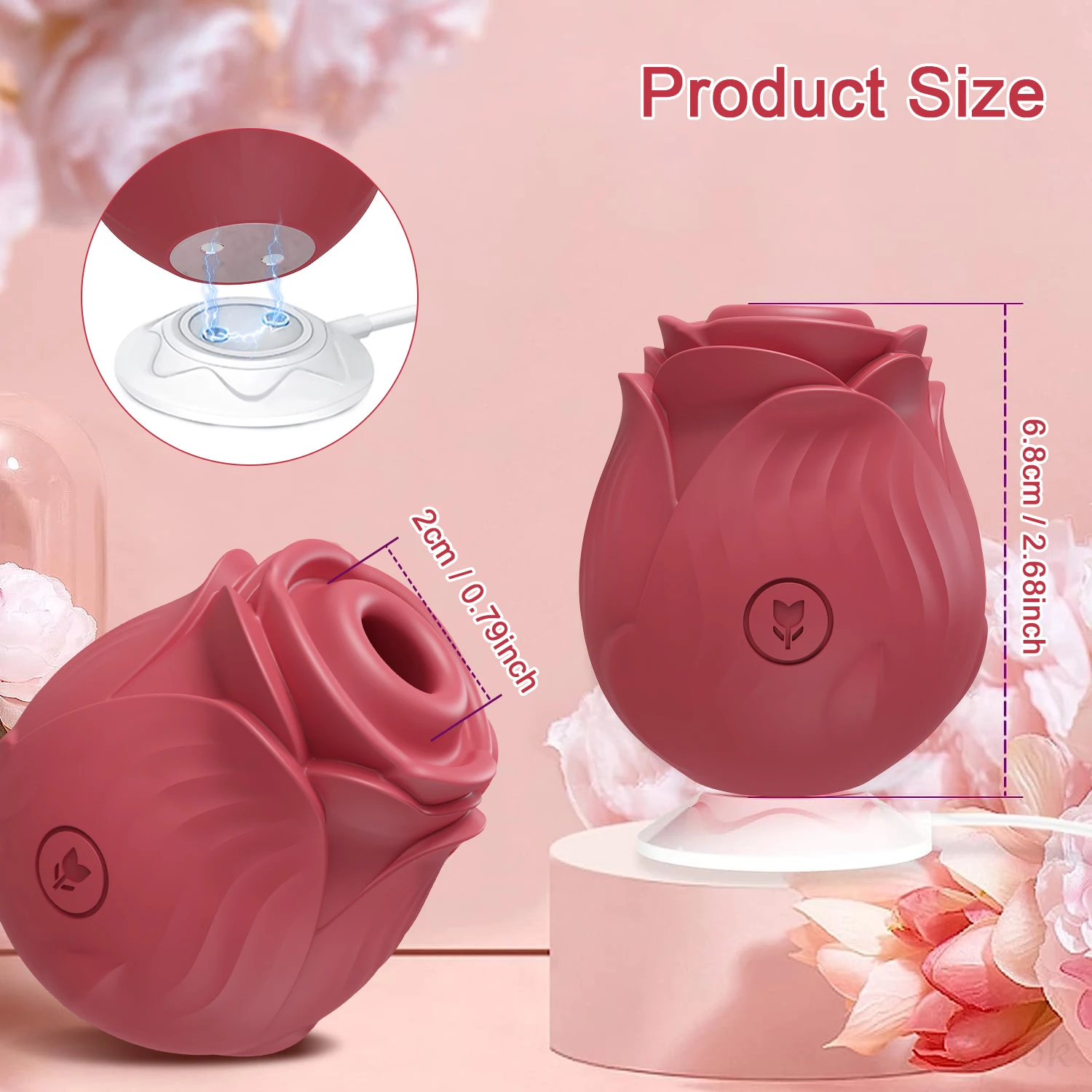 amazon pink rose toy Amazon.com: ROMP Rose Vibrator for Women | Clit Sucker Adult Toys |  Vibrating Adult Sex Toy | Clitoral Stimulator for Woman with 6 Vibration  Modes | Waterproof & Rechargeable Stimulation main image 1