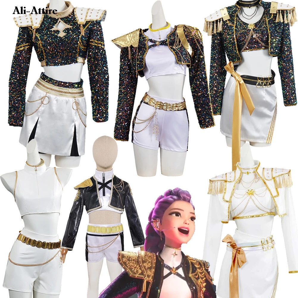 Mono de cazador de demonios Rumi Mira K POP para niños, ropa para niñas, puesta en escena, Cosplay, disfraz de juego de rol de Halloween, traje de carnaval para fiesta