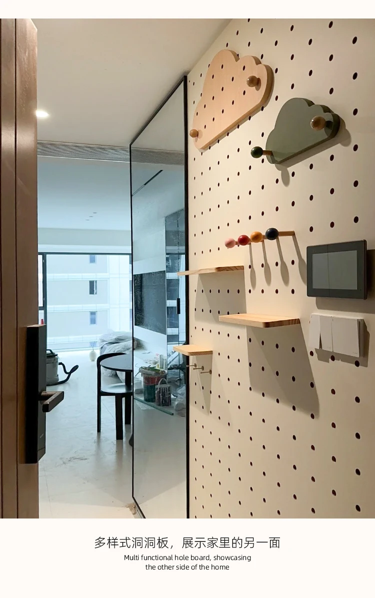 

Wooden iwood entrance entrance hole plate mirror combination, black and white simple wall full-length mirror integration