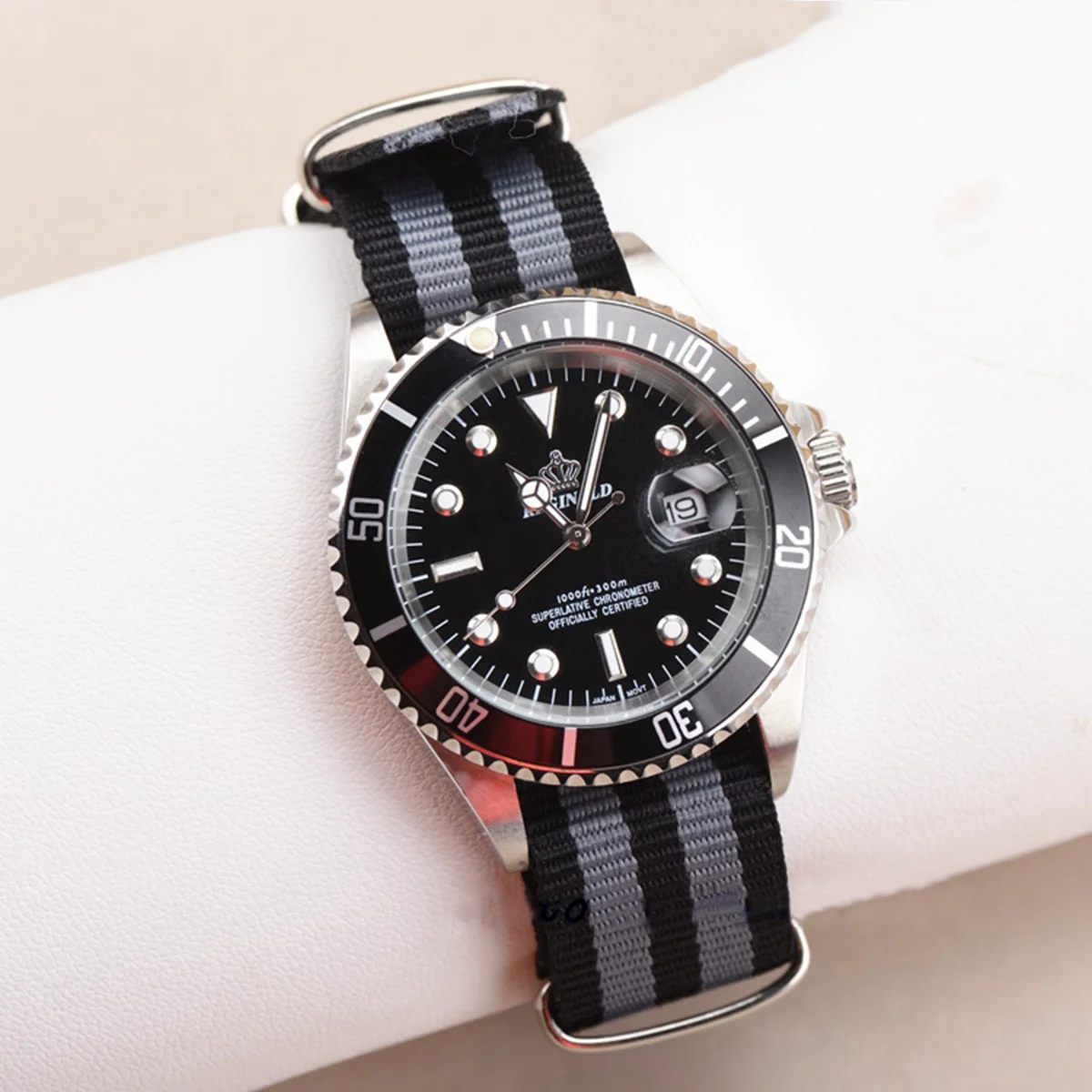 

22mm Nylon Watch Strap Durable Braided Wristband Heavy Duty Soft Seamless Band for Fitness Swimming Diving Climbing Replacement