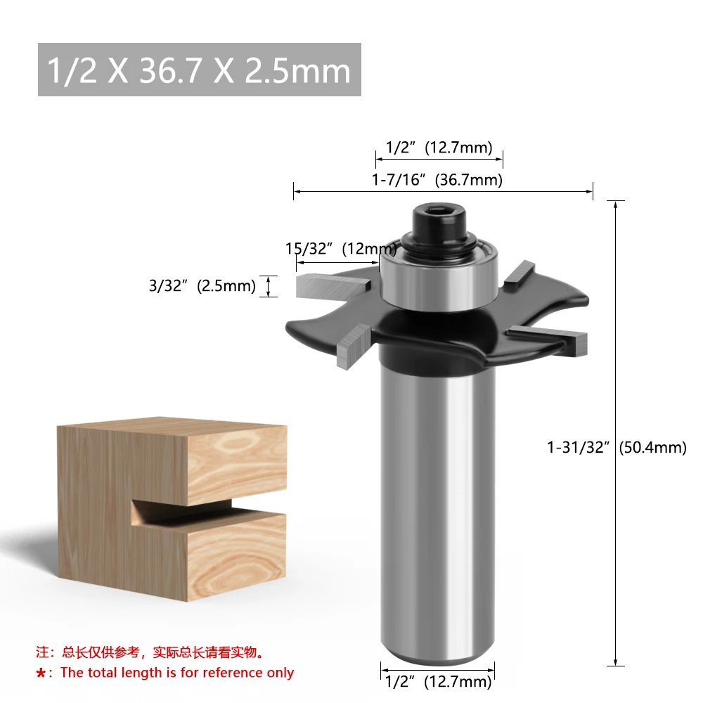 LAVIE 1/2 12mm 12,7mm Schaft Vierblättriger T-Nutenfräser Verbindungs-Nutenfräser Fräser für Holzbearbeitung – Detail 9