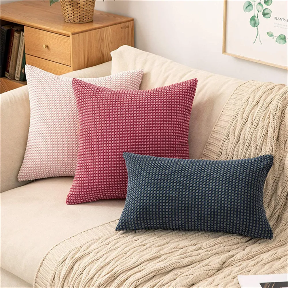 

CANIRACA Corduroy Cushion Cover Nordic Style Two Color Four Seasons 45*45CM For Sofa Living Room Decorative Pillow Cover