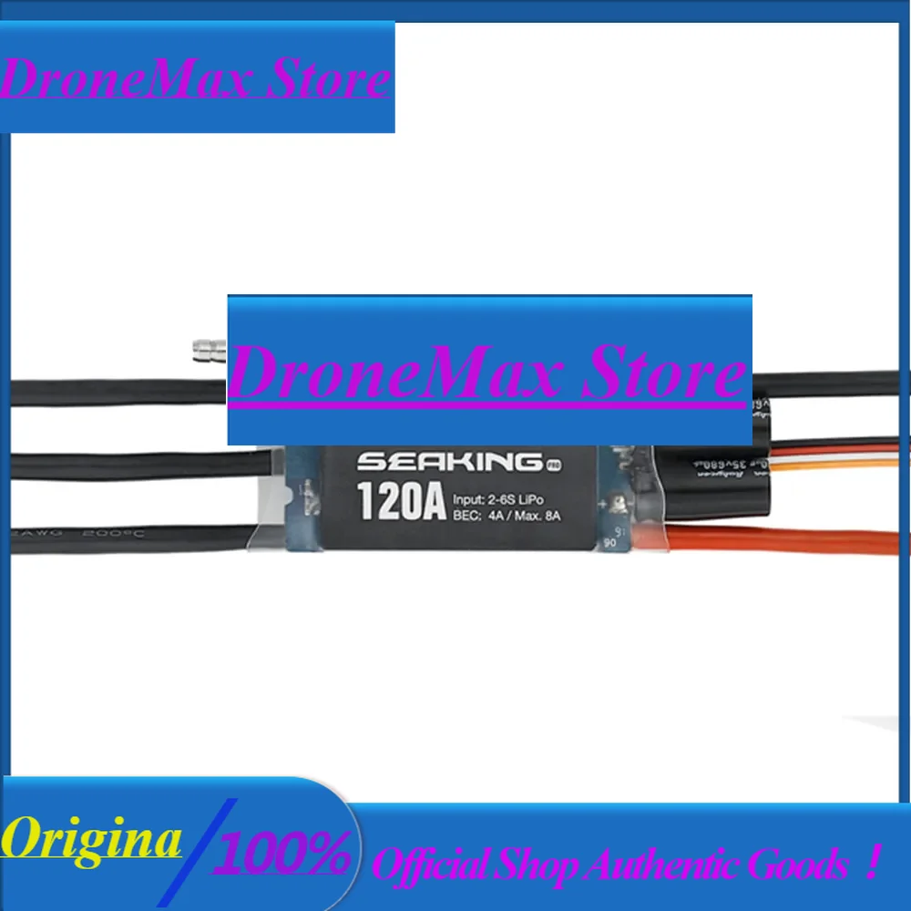 BoMasHobbywing Seaking Pro 120A Sensorless Brushless ESC 2-6S Waterproof 6V/7.4V,4A BEC For ECO, Mono1/Other Competition Boats