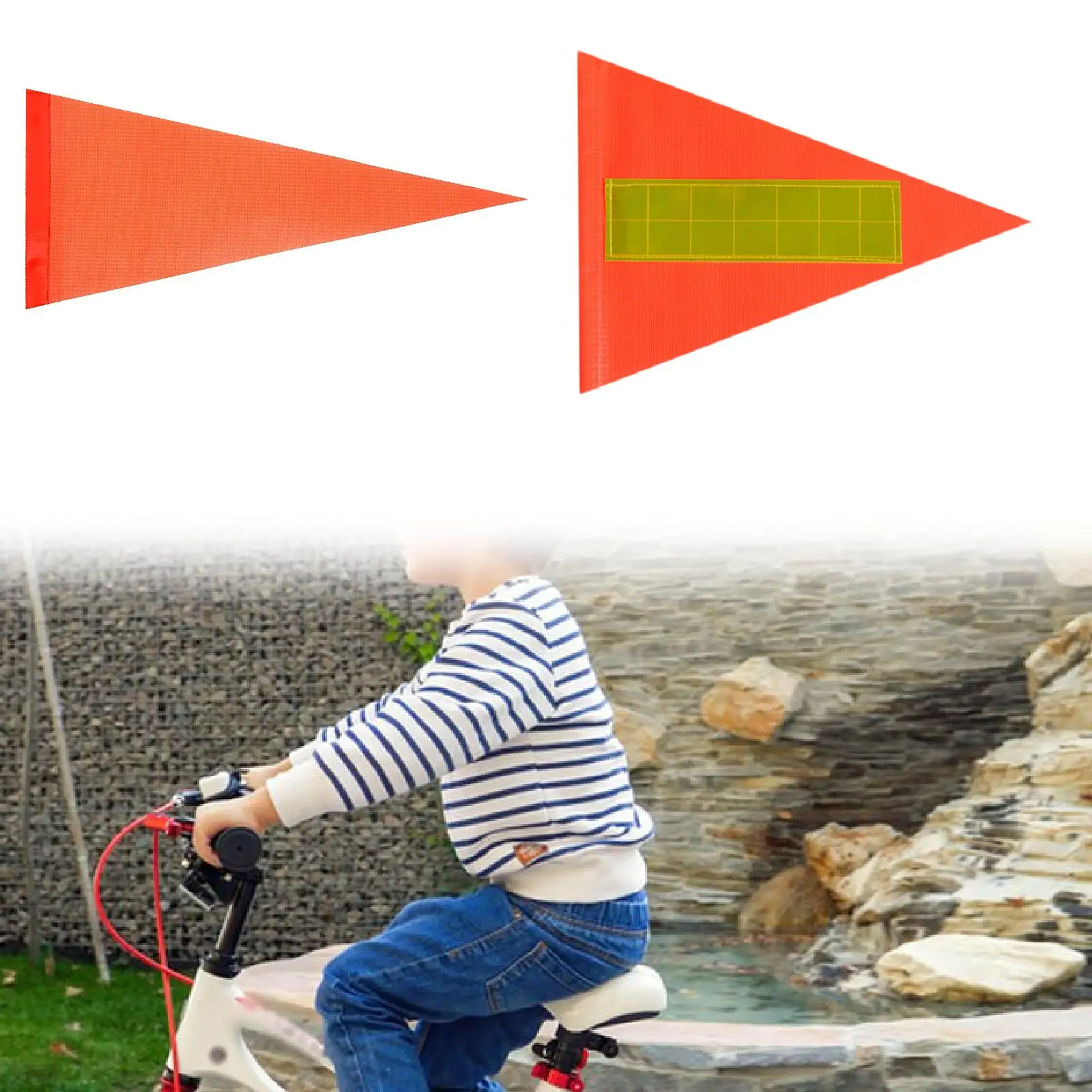 Bike Tail Flag Camping Portable PVC Triangle Flag Decoration Bike Pennant