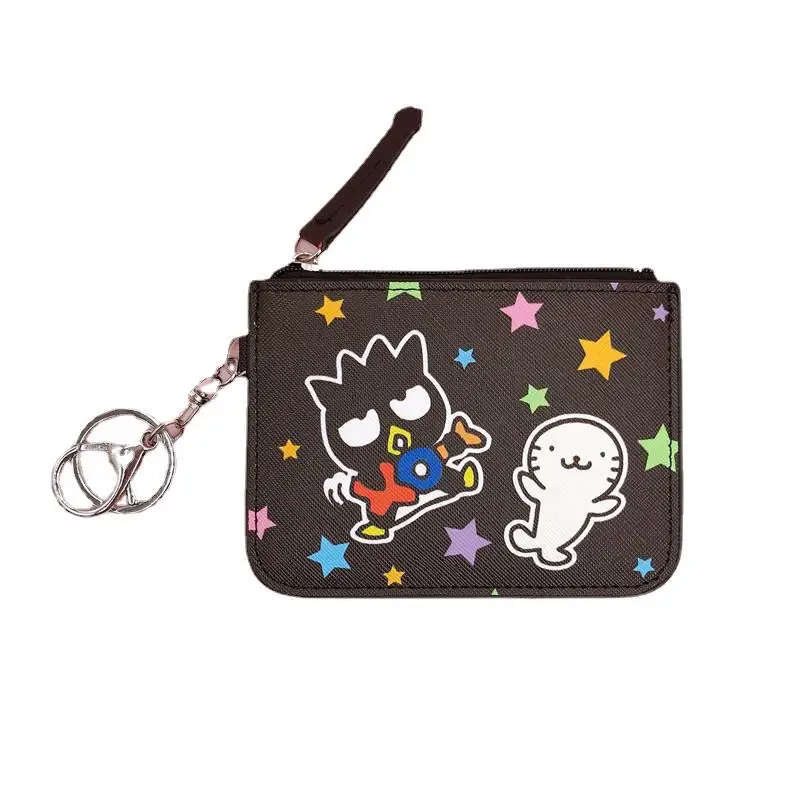 Hello Kitty Carteira feminina fofa com estampa de desenho animado, capa de embreagem com suporte para cartão e bolsa de moedas Sanrio, bolsa de moedas de couro PU