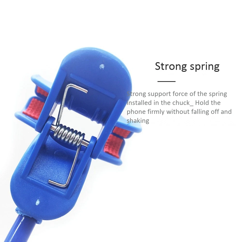 Gooseneck Cell Phone Holder Universal Mobile Phone Clip Stand Cell Phone Clip Holder Rotate Freely Lazy Bracket Blue