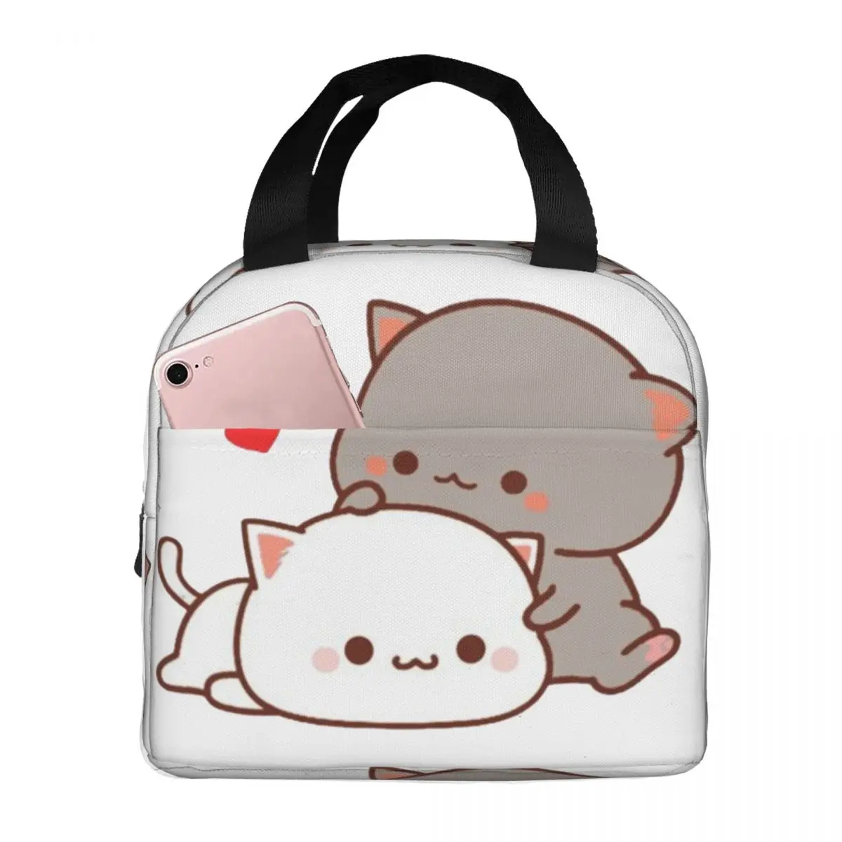 Peach And Goma Insulated Lunch Bag for Women Resuable Bubu Dudu Thermal Cooler Lunch Tote Office Picnic Travel