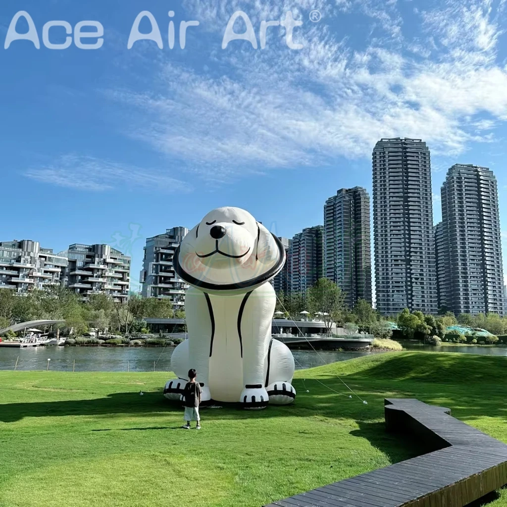 Inflatable Cartoon Spotted Dog Dalmatian Air Blow Doggy Animal for Pet Store Shop Event Decor Advertise Props