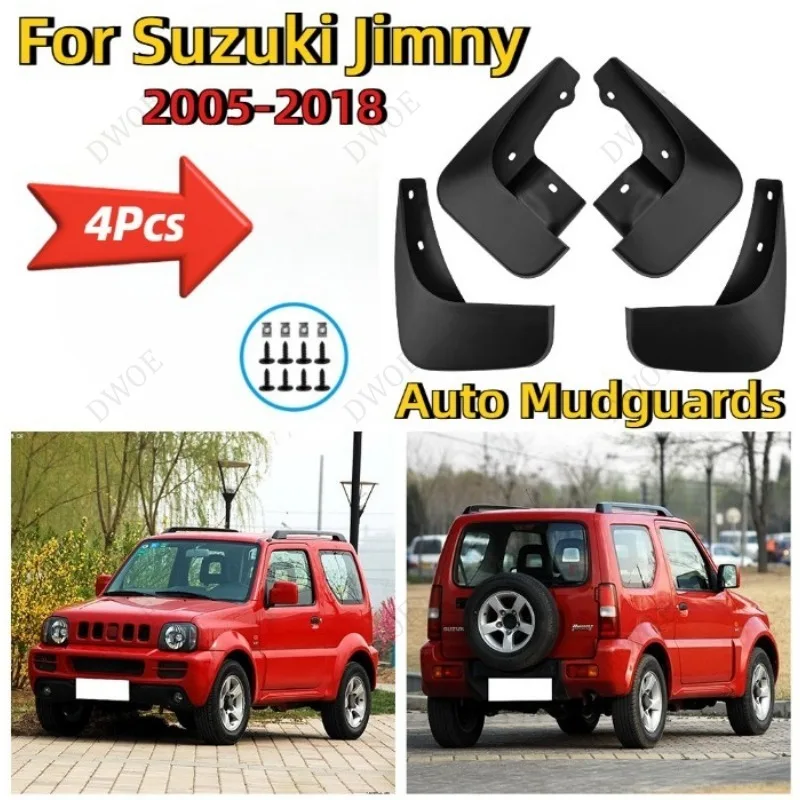 

Car accessories Front and rear tires 4Pcs waterproof splash protection Fender for Suzuki Jimny 2005-2018 Auto Mudguards