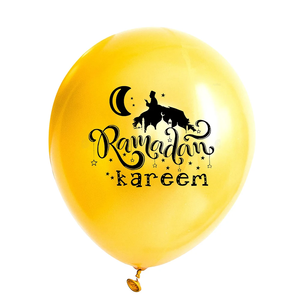 

1Set Eid -Fitr Latex Balloons Set Golden Confetti Balloons Party Decoration Background Layout Reusable