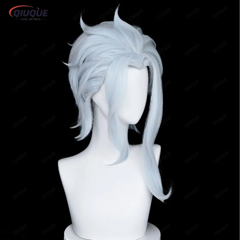 Game Impact Fatui Cosplay Doctor II Dottore Cosplay Wig 30cm Short Heat Resistant Hair Party Anime Wigs + Wig Cap