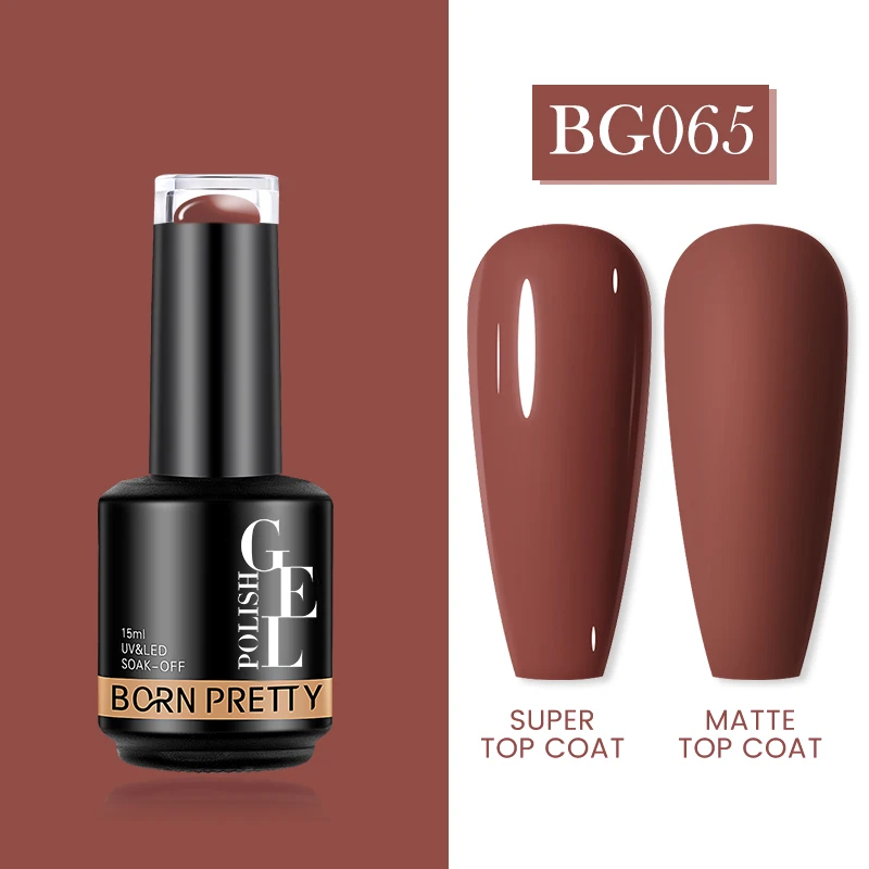 BORN PRETTY Coffe Dark Brown Color Gel Nail Polish Autumn Winter Series Soak Off Semi Permanent Matte Top Coat Nail Art Varnish