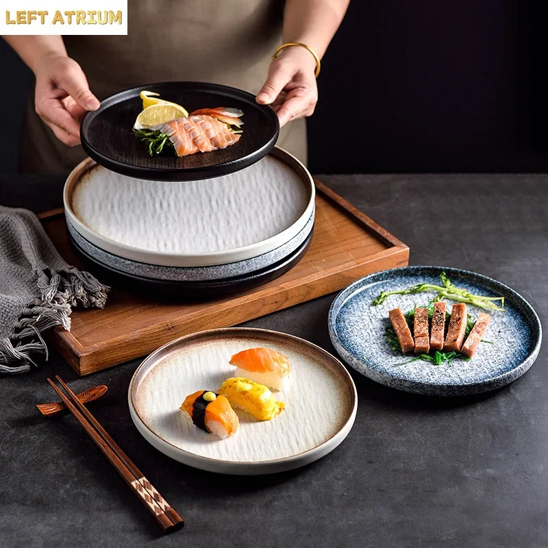 10 Inch Ceramic Western Style Steak Spaghetti Dish for Home and Commercial Use