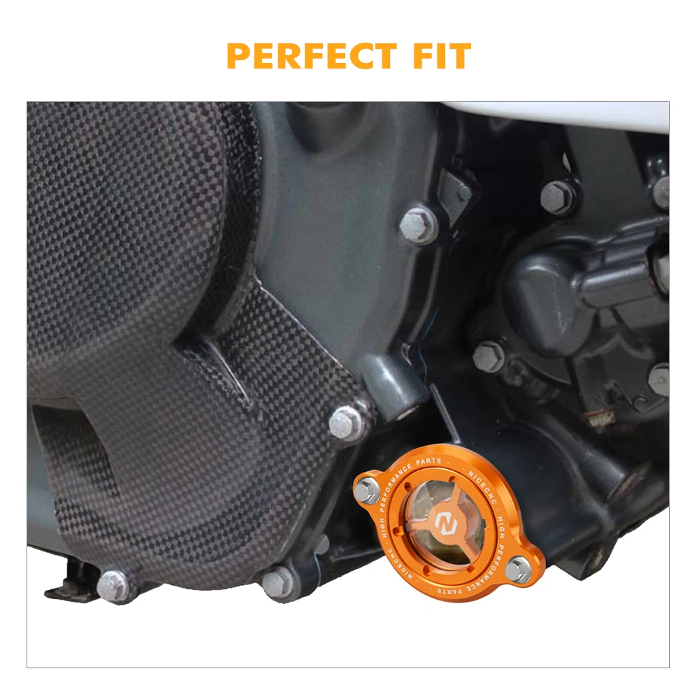 ل KTM 390 مغامرة 2020-2023 غطاء مرشح الزيت غطاء Duke 125 200 250 390 2016-2023 RC 125 200 390 2017-2023 250 مغامرة 21-23