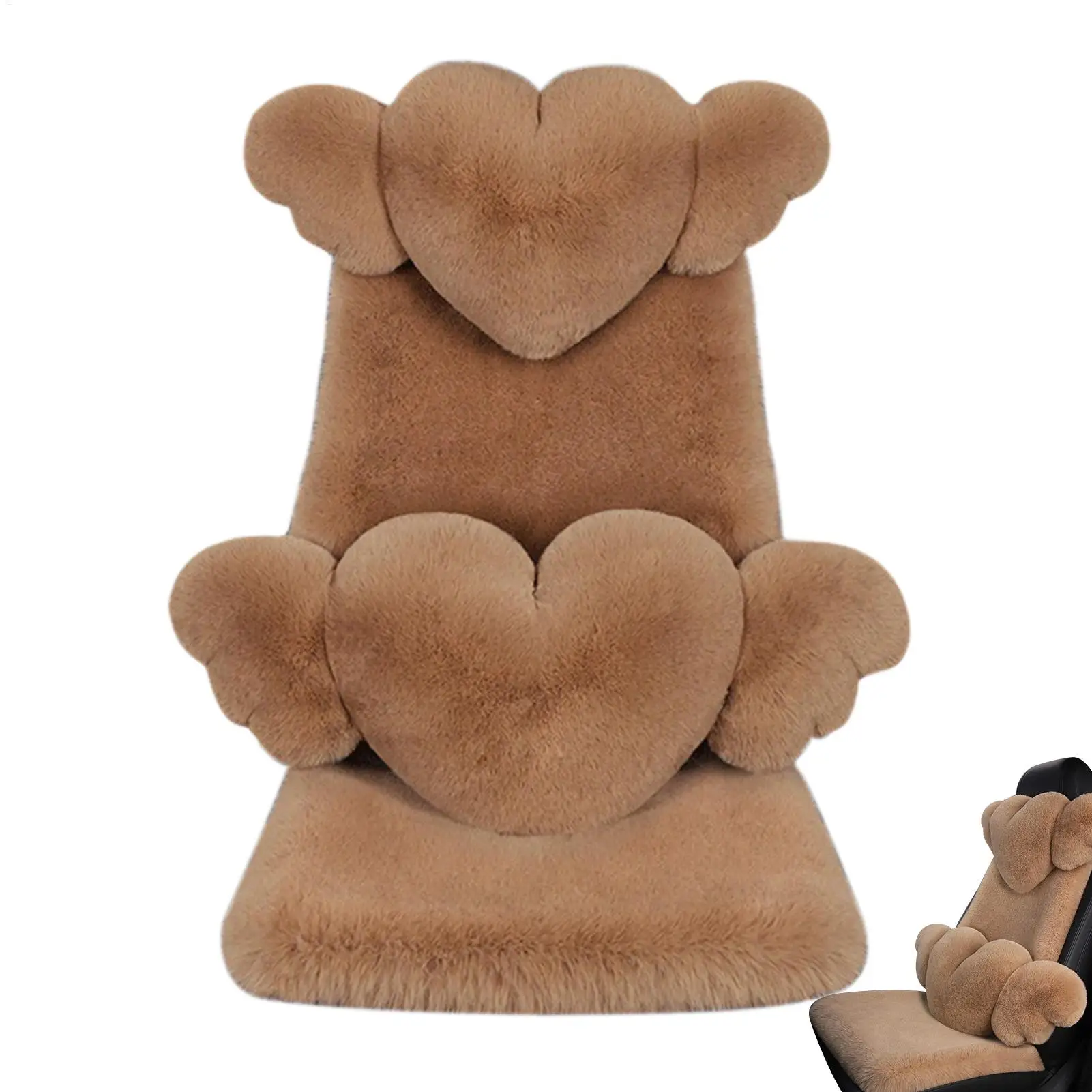 

Plush Car Seat Cushion Vehicle Neck Pillow Warm Auto Seat Cushion For Sedans RVs Drivers Travel Enthusiasts Winter Driving Daily