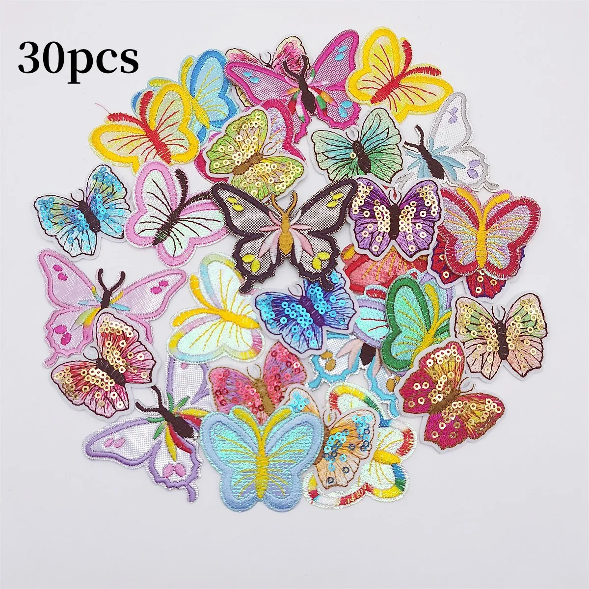 Mix Butterflies Pack Embroidered Iron On Patches For Jeans Hats Bags Clothing DIY Backpack Badge Embellishments Crafts Sewing