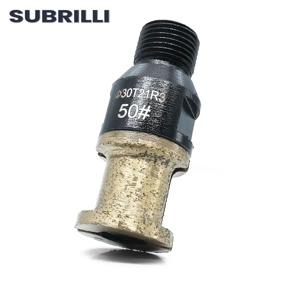 Imagem -04 - Subrilli-diamante Sinterizado Dedo Bit Roda Perfil para Edge Moagem Mármore de Granito Engineered Pedra Pia de Concreto 2gas Rosca