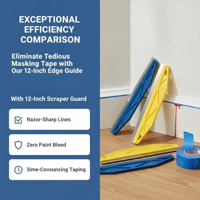 Paint Shield Edger 12 Inch Heavy Duty Yellow Ergonomic Handle for Interior Exterior Wall Painting Renovation Jobs