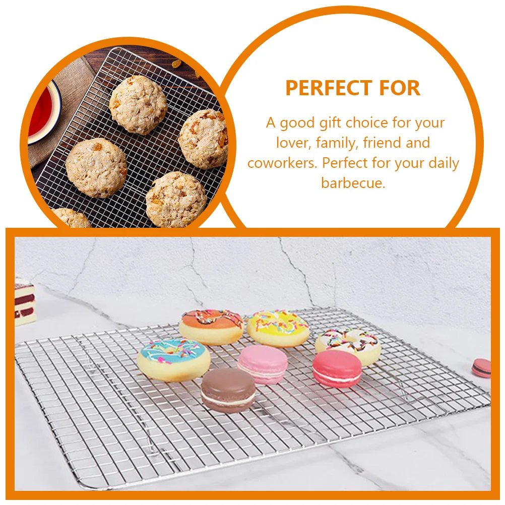 Bbq Rack Stand Oven Tray Stainless Steel Mesh Thickened Wire Multi-function Cooling