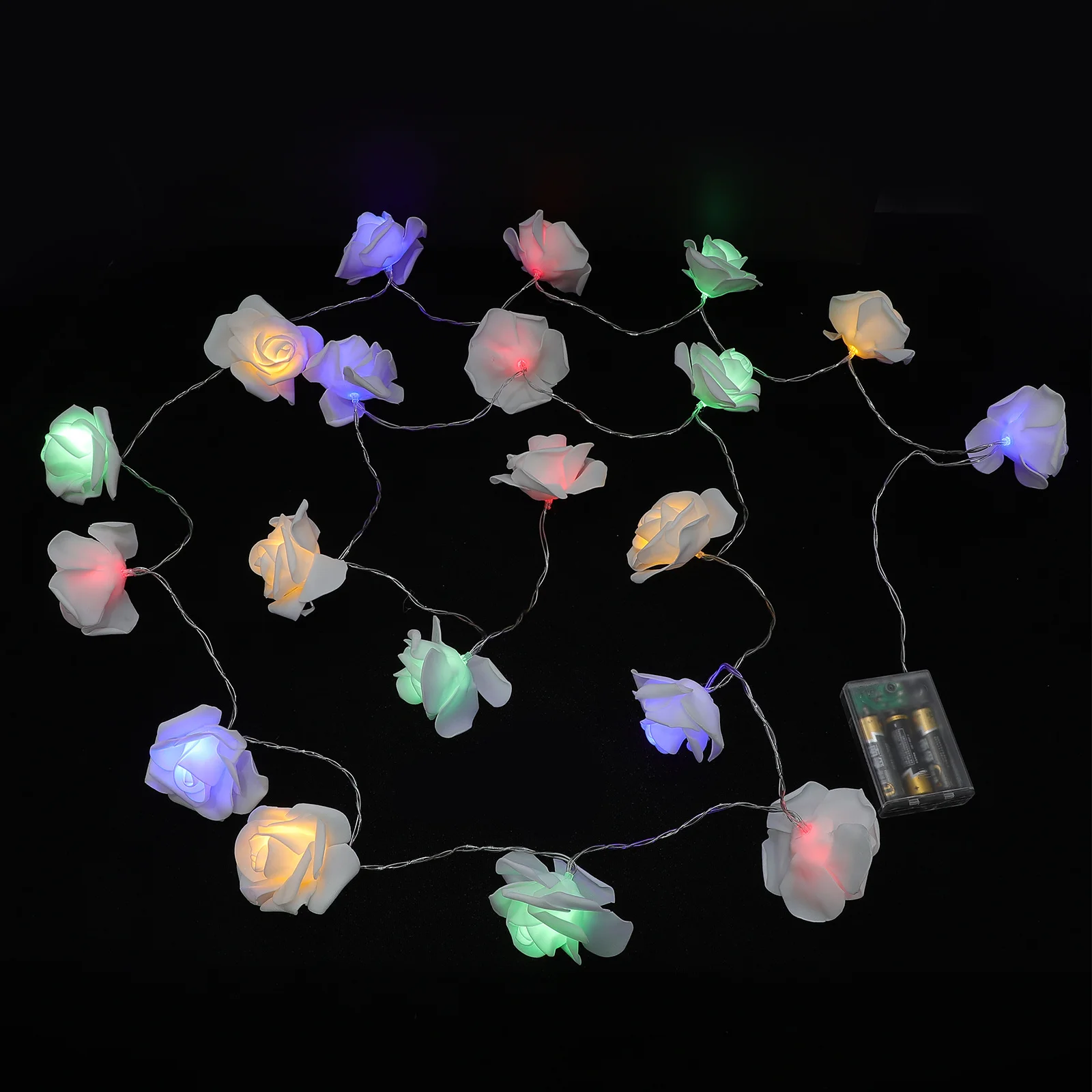 1Pcs Party String Light Rose LED String Lamp Festive Holiday Decor for Door Wall Window Christmas Tree Wedding Event Ambience