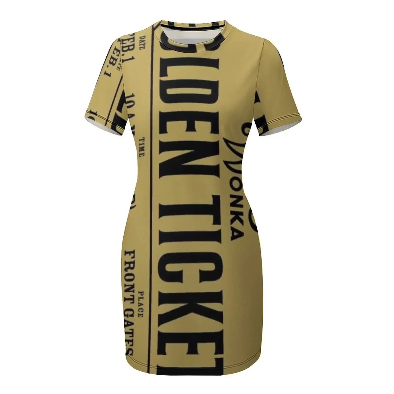 Robe à manches courtes Golden Ticket, robes d'été pour femmes, robes pour femmes 2025, robes pour femmes 2025, robe
