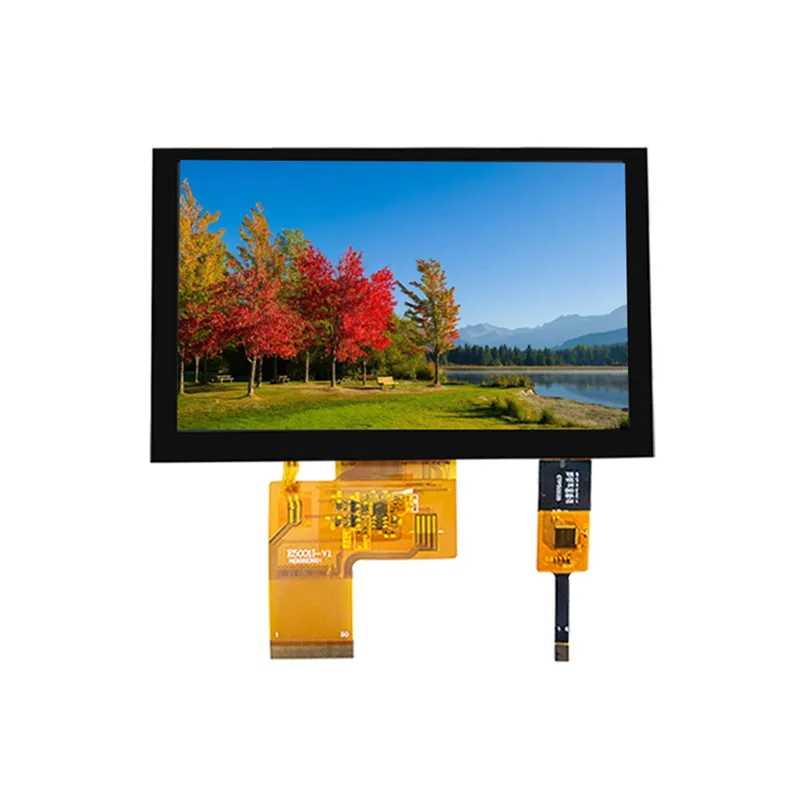 TFT LCD 디스플레이 HD 800*480 해상도 ILITTEK 드라이버 프리 40 핀 범용 RGB IPS 풀 뷰 컬러 스크린 GT911, 5 인치