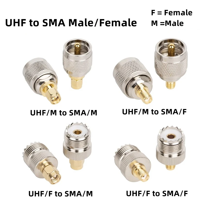 

1 шт., адаптер стандарта SMA Male к UHF PL259 Male Female SO239